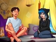 Summertime Saga-Having sex with my sexy teen goth girlfriend for the first time (0.19)