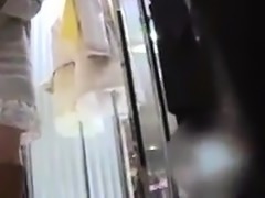Cute Japanese girl in white panties voyeur upskirt in public