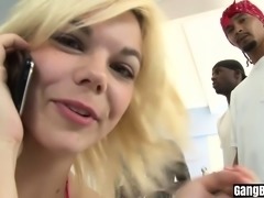 Dirty black guys used a sexy blonde MILFs wet pussy