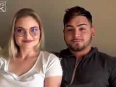 Big Dick Latino Goes Hard On Nerdy Slut With Glasses Then She Gets Director To Titty FUCK Her And Finish All Over Those Big Floppy Teen Cans