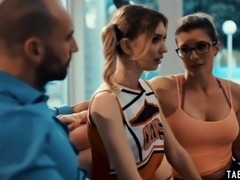 Coach wife brings in tiny teen cheerleader for husband