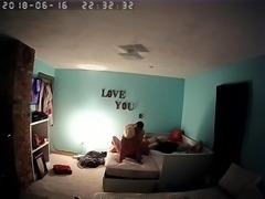 Hidden cam captures a horny amateur couple having wild sex