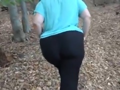Young chubby girl with nice curves sucks and fucks boyfriend in the forest