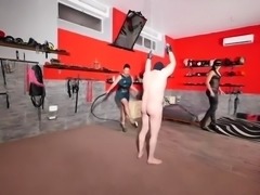 Slave punished with hard spanking in BDSM group session