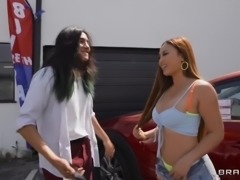 Sexy Busty Asian MILF Came In the Car Salon For a Test Drive But Ended Up Riding Dicks