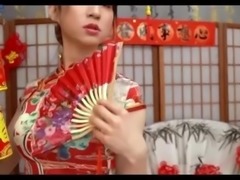 Plump Chinese Cutie Enjoys Hot Sexual Games With Her Charming Slim Trans-GF On Chinese New Year