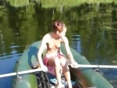 Amateur czechian Natasha in the boat