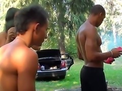 Hot college teens strips and enjoy a nice outdoor fuck after enjoying a few drinks