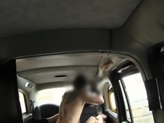 British amateur gets big tits banged in fake taxi