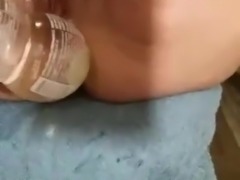 bottle  in pussy 1