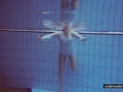 Cute Melissa plays underwater