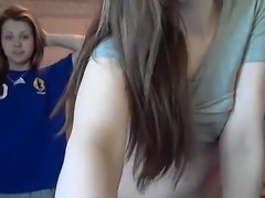 Amateur blonde and brunette lesbians on webcam