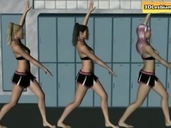 Hot cheerleaders are having lesbian fun in locker room