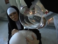 Salacious nuns find a dildo and go lesbian playing with it