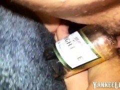 hairy pussy fucking beer bottle