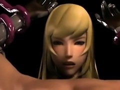 Stacked 3D blonde gets drilled in every hole by a monster