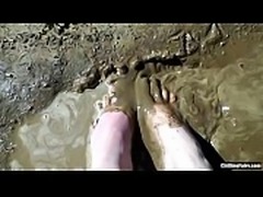 Chilling Fairy Playing Barefoot in the Mud